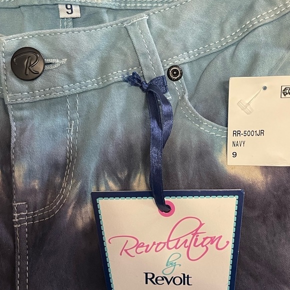 Revolt NWT Revolution Skinny Jeans Navy tie-dye Juniors/women size 9 - Picture 3 of 6